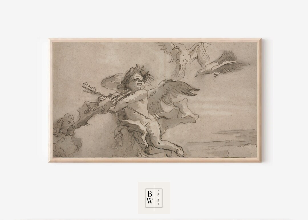 Samsung Frame TV Art Valentine's Day Frame TV Art Vintage Cupid Digital Download Art for Samsung ... | Etsy (US)