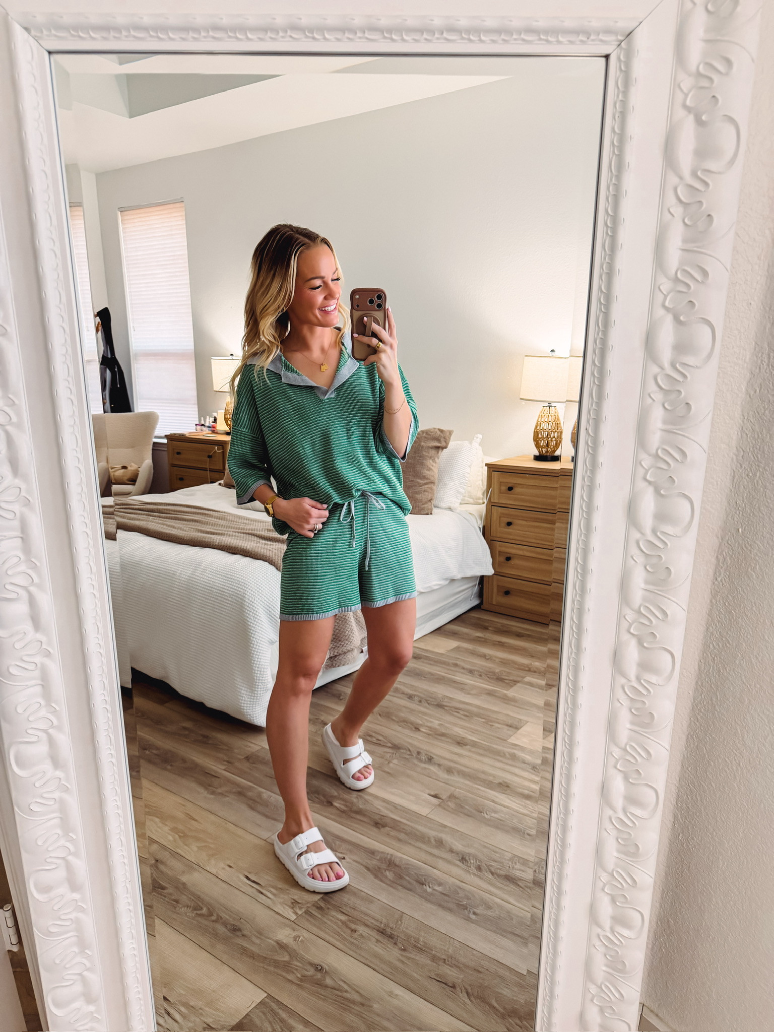 This sweater set is so chic and comfortable! The oversized v-neck top is flattering and the high waisted shorts create a perfect silhouette. Love that it's a complete outfit in one purchase. Perfect for lounging or casual outings. The knit fabric is soft and the quality is impressive!

#SweaterSet #TwoPieceSet #KnitSet #LoungeSet #LTKStyleTip #ComfyChic 

 #LTKootd #LTKmomlife #LTKSeasonal