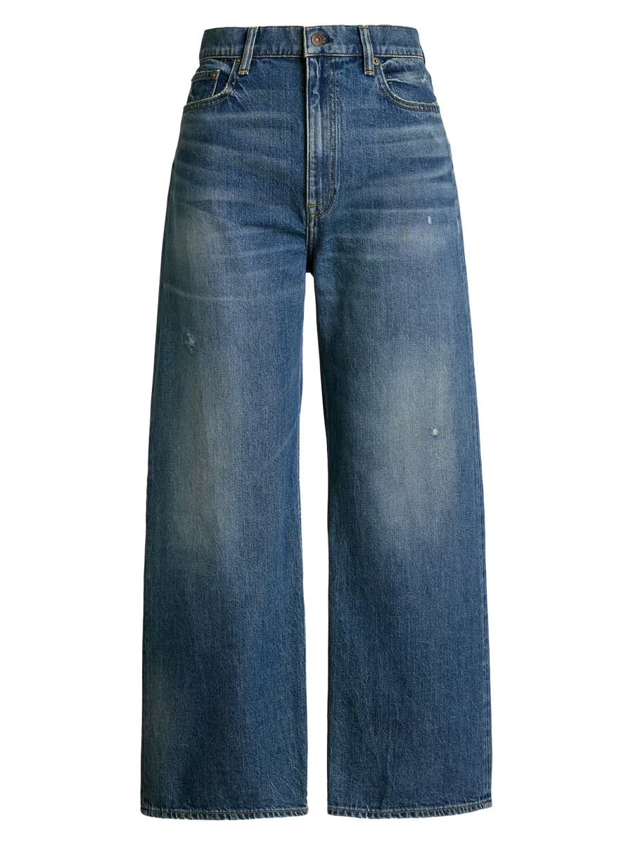 High-Rise Wide-Leg Crop Jeans | Saks Fifth Avenue