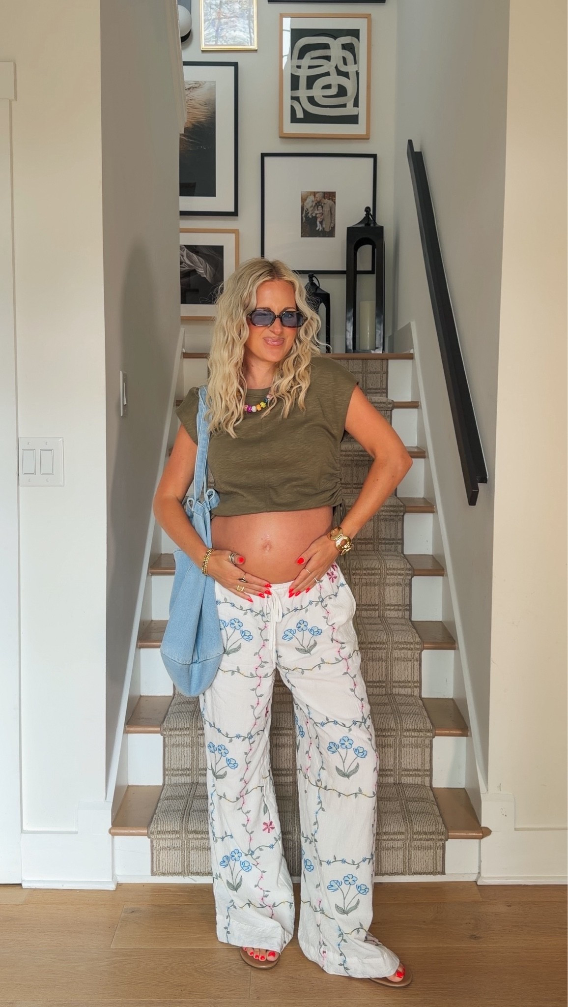 Vacation Outfits | Bump Friendly | Colorful Outfits | Comfy Vacation Style | 16 Weeks Pregnant 
Wearing Smalls in the top and the pants!

#LTKootd #LTKSeasonal #LTKBump