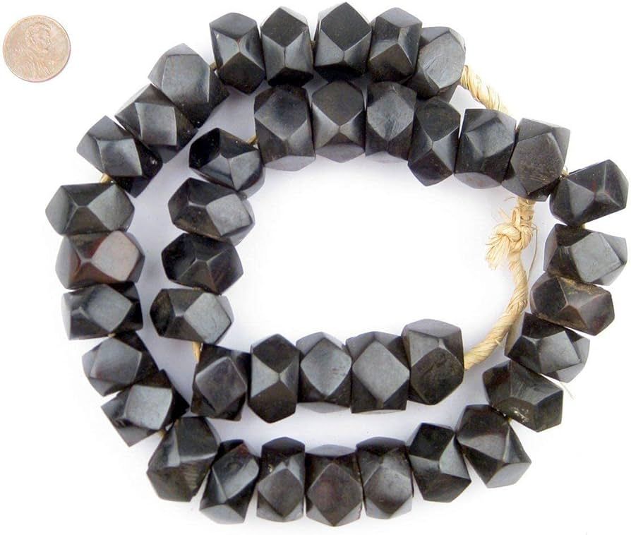 Black Bone Beads - Full Strand of Fair Trade African Beads - The Bead Chest (Faceted, Black) | Amazon (US)