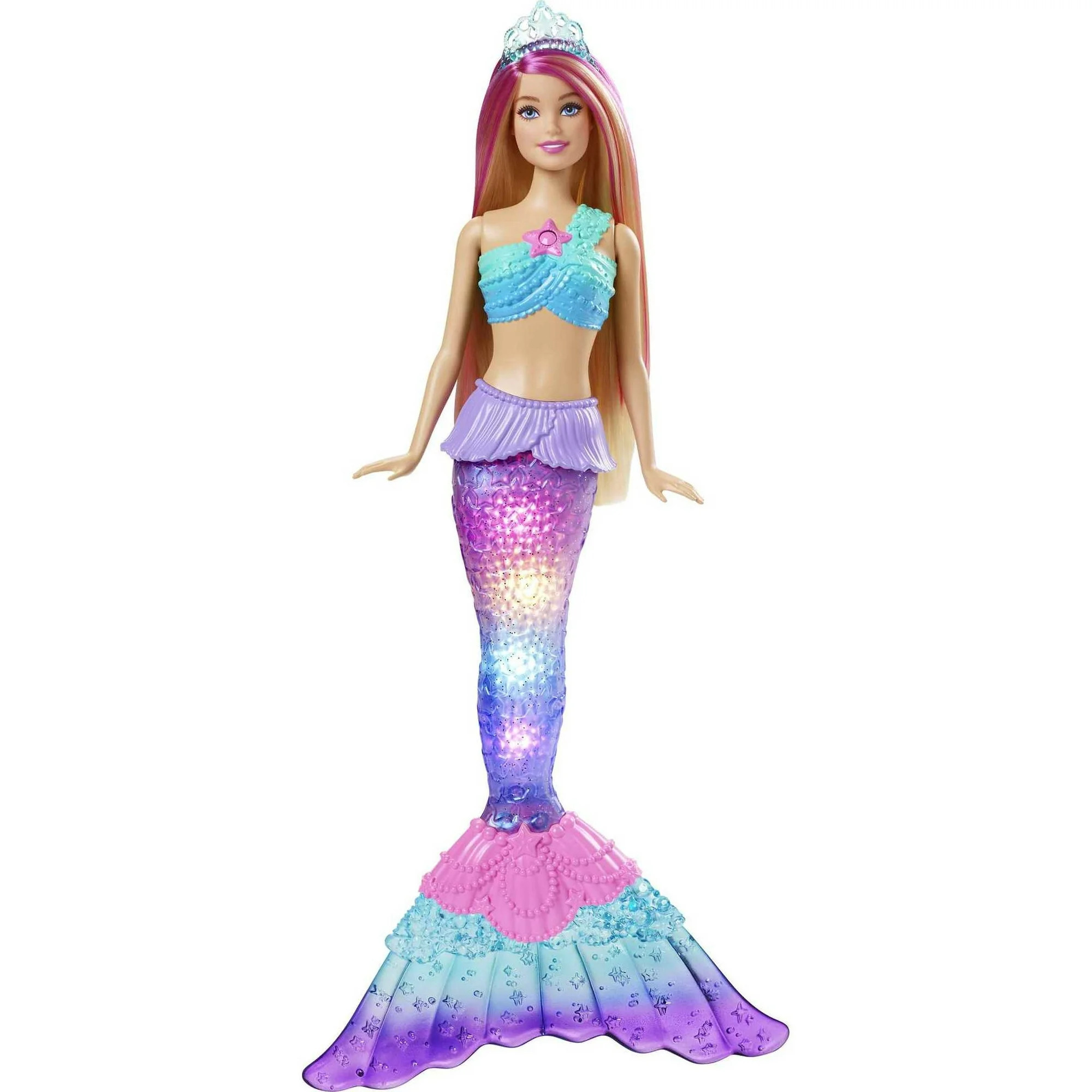 Barbie Dreamtopia Mermaid Doll with Twinkle Light-Up Tail and Pink-Streaked Hair - Walmart.com | Walmart (US)