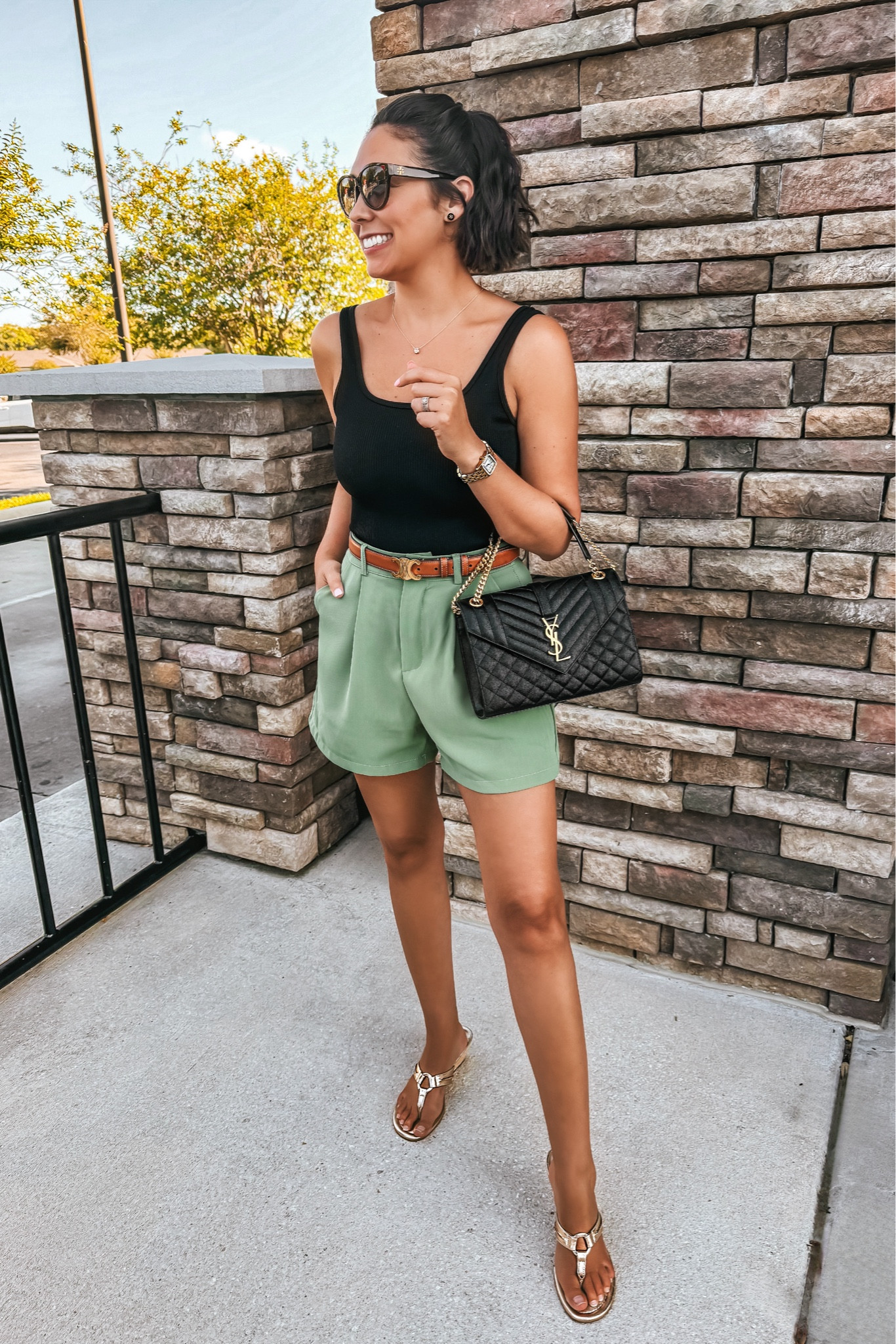 Summer to Fall Outfit 

🖤 Reviews on all products! 
• Amazon Black square neck bodysuit - M 
• Amazon womens casual Green shorts - S
• Celine leather belt - 80
• Saint Laurent designer quilted bag
• Lilly Pulitzer gold wedge sandals -7.5
• Tory Burch designer stud earrings

Old Money Fall Outfit | Classy Fall Outfit | Fall Neutrals | Fall Chic | Chic Fall Outfits | Fall Outfits Petite | Fall Outfits Women | Fall Capsule Wardrobe | Fall Going Out Outfits | Fall Casual Outfits | Fall Vacation Outfits | Fall Outfits | Fall Fashion | Fall Style | Fall OOTD | Fall Looks | Fall Outfit Ideas | Fall Outfit Inspo | old money looks | old money aesthetic | old money fashion | old money style | old money outfits | old money style women | old money | old money fall | neutral outfit | neutral fall outfit | neutral style | classic style | classic outfits | chic outfits | chic fall outfits | chic style | casual chic | quiet luxury | french style | french fashion | french girl style | Parisian chic | Parisian style | minimalist | minimalist fashion | capsule wardrobe | capsule wardrobe fall | petite outfits 

#LTKItBag #LTKFindsUnder100 #LTKStyleTip #LTKSeasonal #LTKShoeCrush #LTKOver40