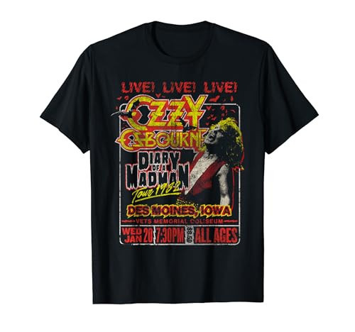 Ozzy Osbourne - Diary Tour Des Moines Iowa T-Shirt | Amazon (US)