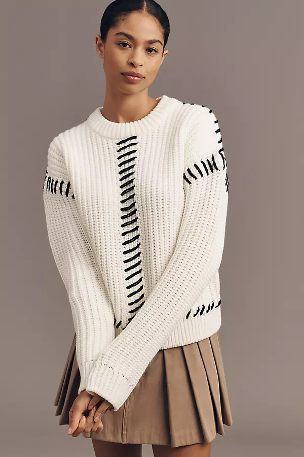 English Factory Crew-Neck Chunky Sweater | Anthropologie (US)