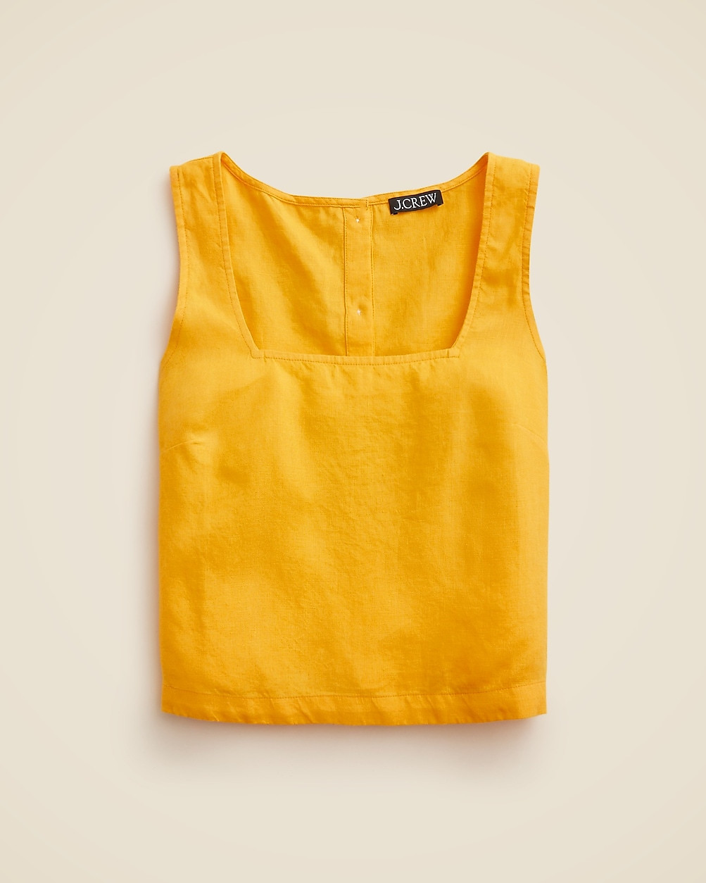 Squareneck button-back top in linen | J. Crew US