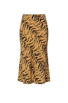 Tiger Print Pull On Midi Skirt | Rent the Runway