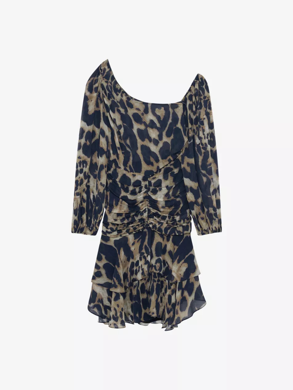 Judithe leopard-print woven mini dress | Selfridges