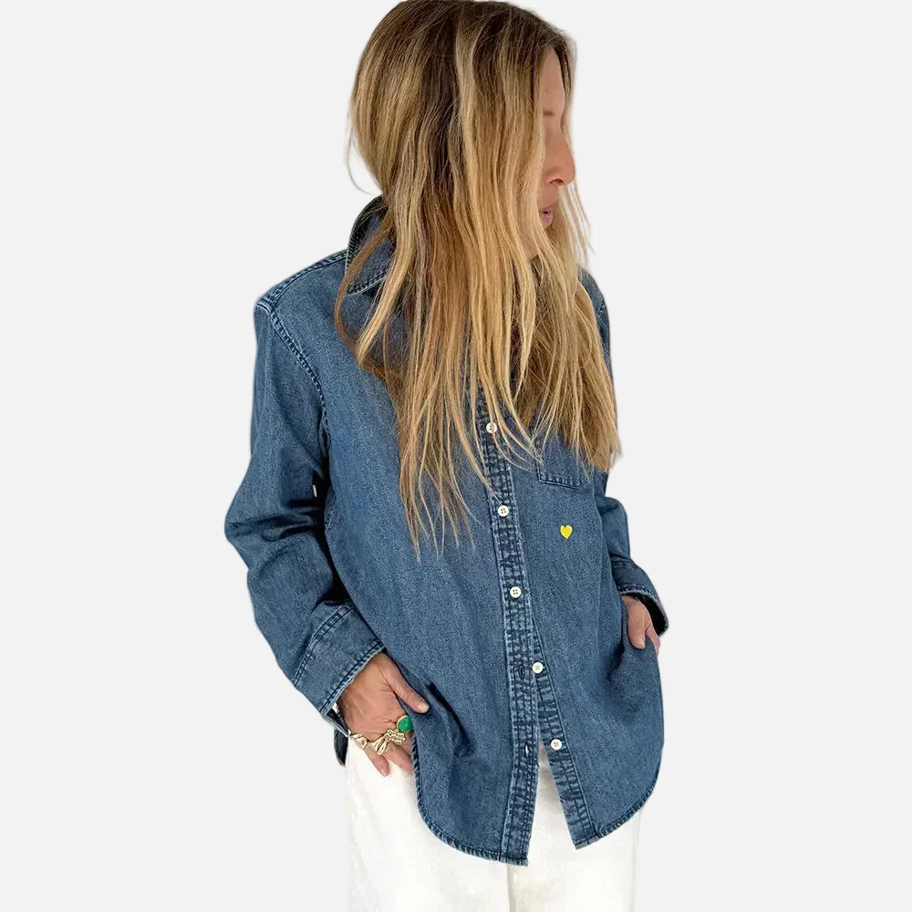 KR Mia Denim Shirt - True Denim // Kerri Rosenthal | Ama La Vita