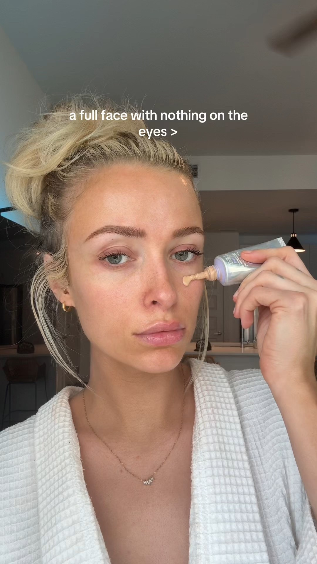 Full face with nothing on the eyes #ltkbeauty 