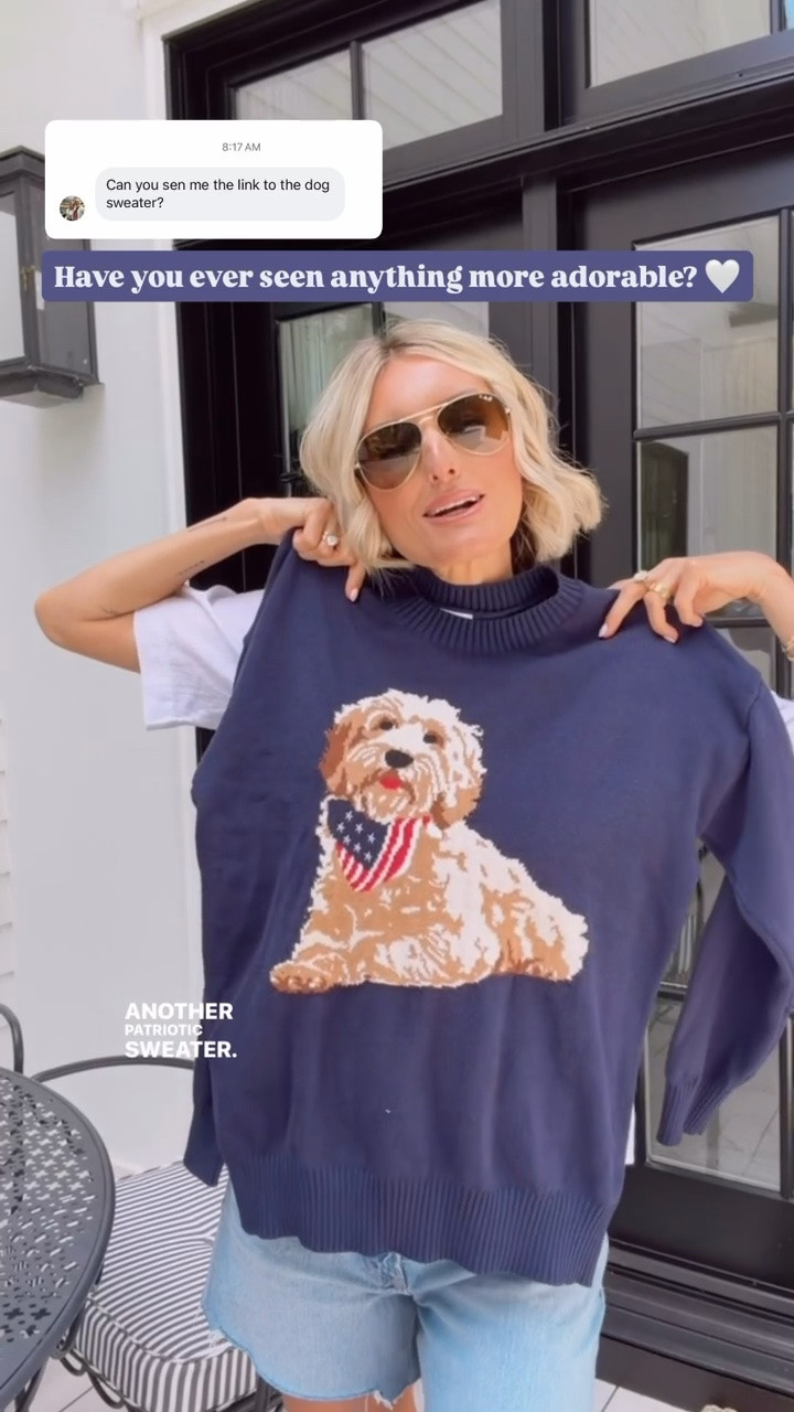 The cutest patriotic sweater for Memorial Day & the Fourth of July!! I got size medium.

Loverly Grey, Target find, Target fashion, American flag sweater, dog sweater, Memorial Day outfit ideas, Fourth of July outfit ideas

#LTKootd #LTKSeasonal