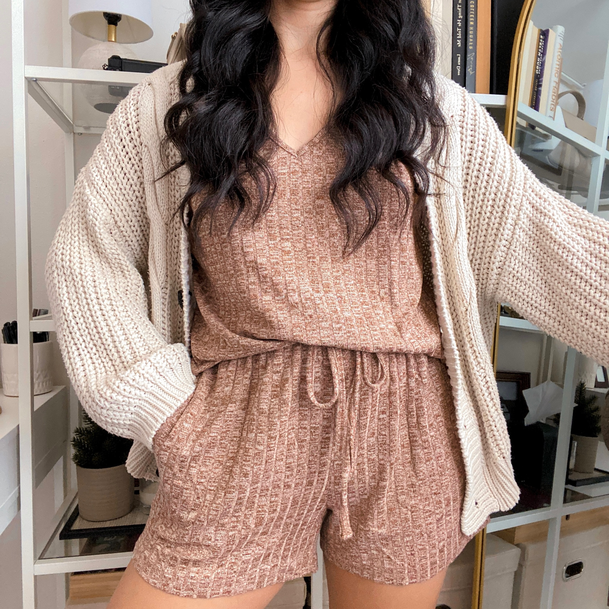 i’m wearing this set in a size large, i sized up for a more baggy and roomy fit. the sizing is true to size. the shorts have an elastic waistband, drawstring, and pockets. the fabric is soft and comfy. it’s available in several different colors  

#LTKstyletip #LTKhome