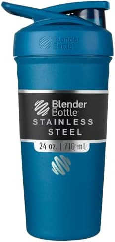 BlenderBottle Strada Shaker Cup Insulated Stainless Steel Water Bottle with Wire Whisk, 24-Ounce,... | Amazon (US)