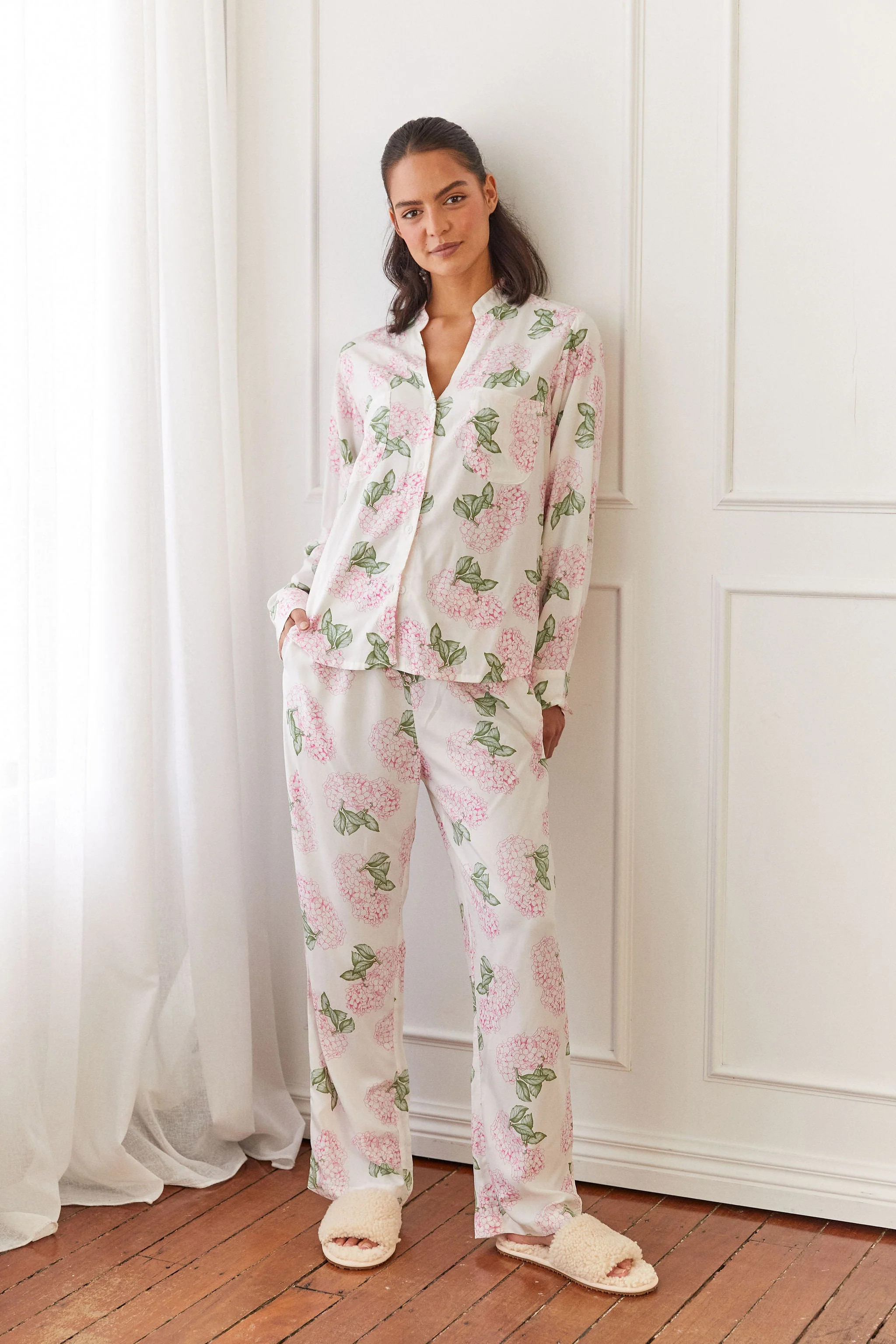 Maggie Pajama Set - Long - Hydrangea Pink | Piyama US