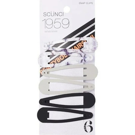 Scunci 1959 Hair Snap Clips, Assorted Colors, 6-Pieces | Walmart (US)
