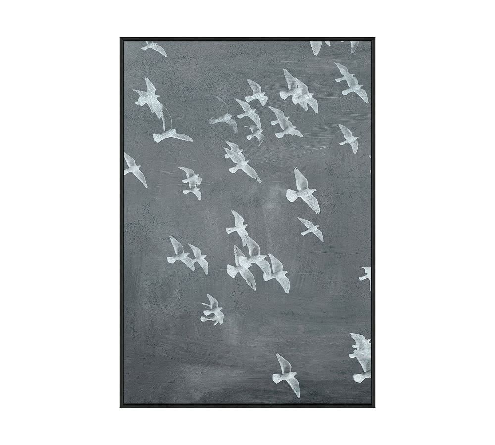 Graphite Flock Framed Wall Art Prints | Pottery Barn (US)