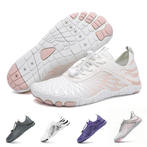 Hike Barefoot Shoes for Women Men Breathable & Non-Slip Athletic Footwear Wide Toe Water Shoes,Designed for Walking,Running&Swimming White | Amazon (US)