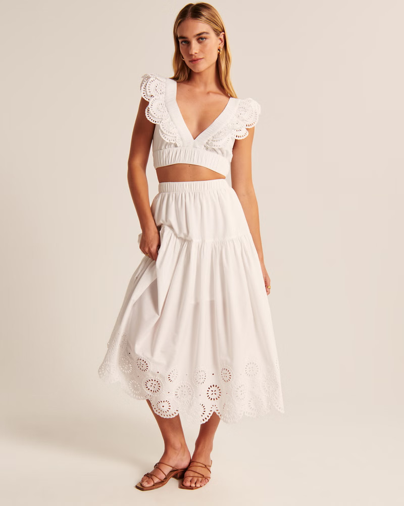Eyelet Poplin Set Top | Abercrombie & Fitch (US)