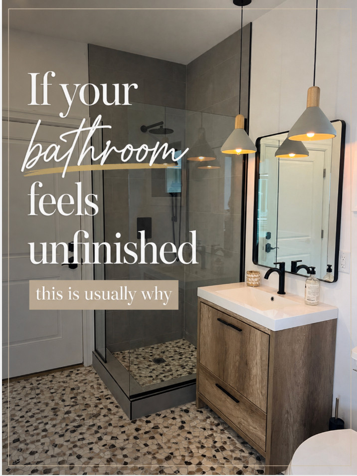 Your bathroom can have beautiful tile, a great vanity, and still feel unfinished… and most of the time it comes down to the lighting + details.
The pendants, mirror scale, hardware, and contrast are what give a bathroom that elevated designer look without a full renovation.
This combo adds warmth, dimension, and that custom feel people notice immediately.
Saving this for my next bathroom project 👏 Shop all the details in my LTK.
#bathroomdesign #lightingdesign #amandandcodesign 

 #LTKHome