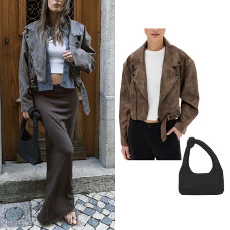 Amanda Batula’s Brown Leather Moto Jacket + Bag 📸 + Info= @amandabatula 