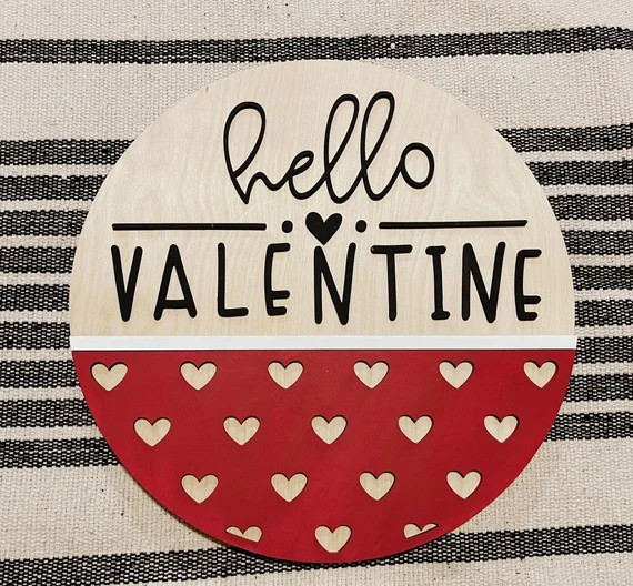 VALENTINE'S DAY Door Hanger Hello Valentine Door Hanger | Etsy | Etsy (US)