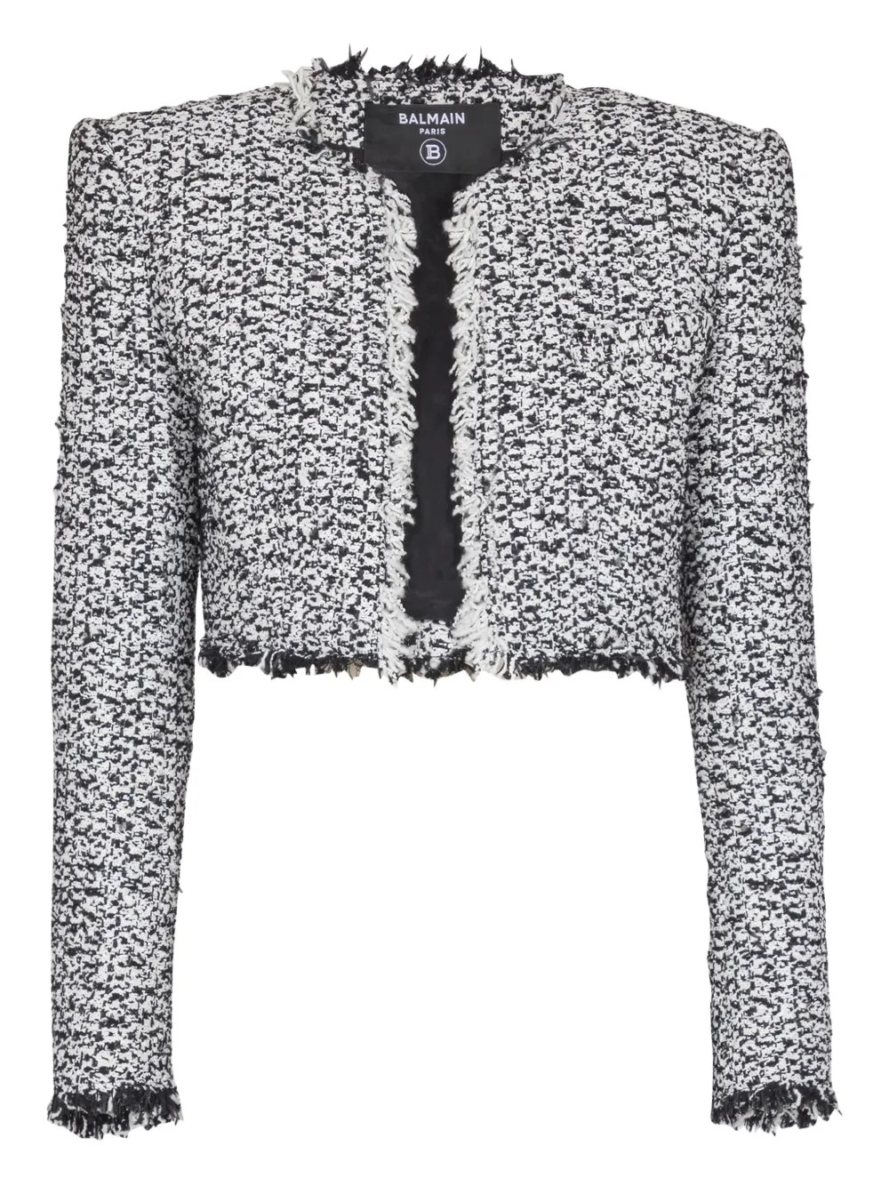 Balmain Tweed Fringed Jacket | White | FARFETCH | Farfetch Global