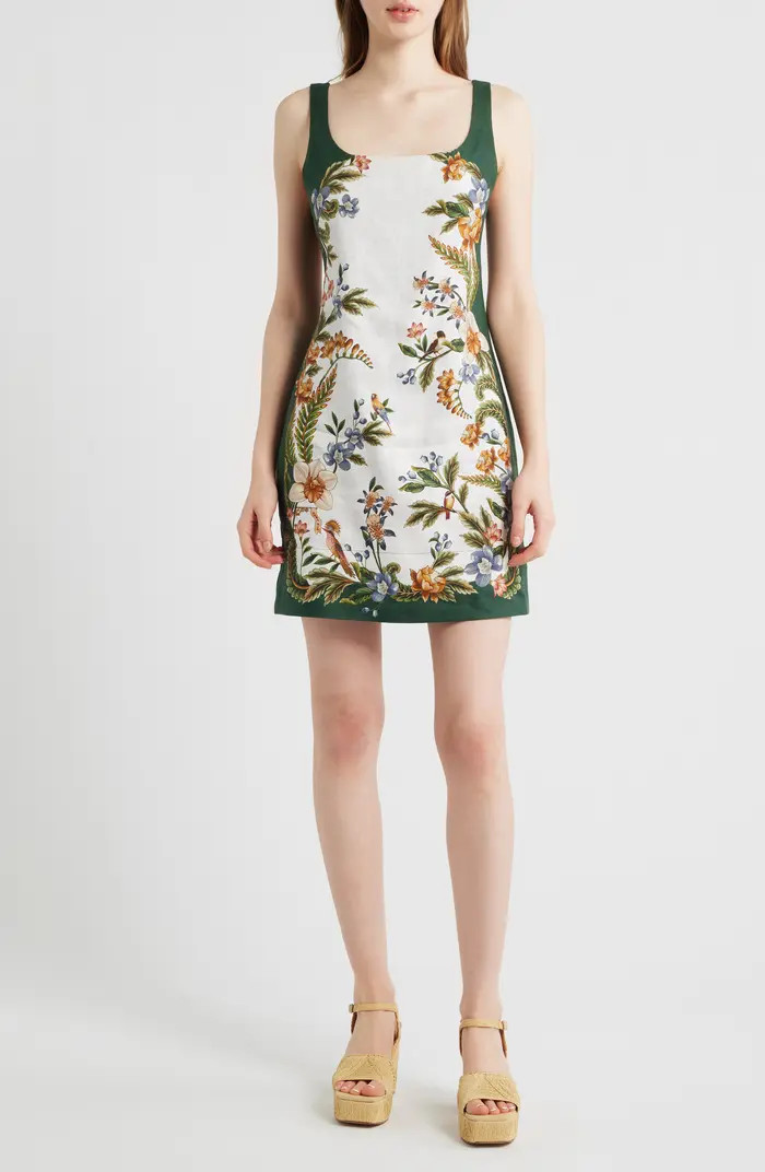 Nature Sand Print Linen Minidress | Nordstrom