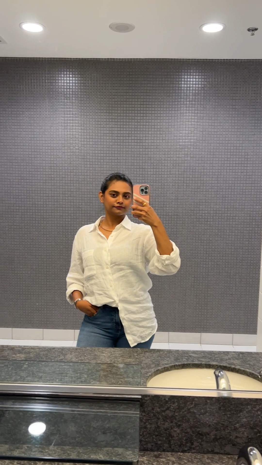 Sharing my recent favourite office fit. Borrowed this linen shirt from my husband, wearing a size s | linen shirts | white shirt outfit 

#LTKsummer #LTKworkwear #LTKcanada