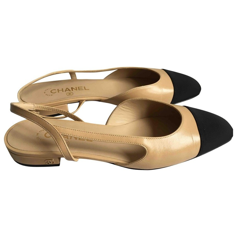 Leather ballet flats CHANEL Beige | Vestiaire Collective Global