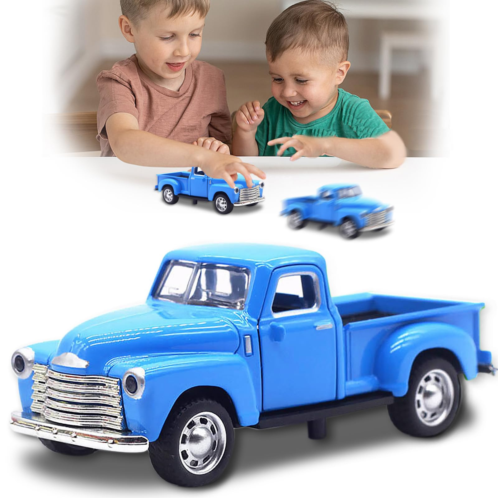 Little Blue Truck Toy for Toddlers 1-12 Years，Truck Can Drive,The Door Can Open, 1:32 Alloy Kids Car Toy for Birthday Gift，Cake Topper，Office Decoration，New Year Gift（Blue） | Amazon (US)