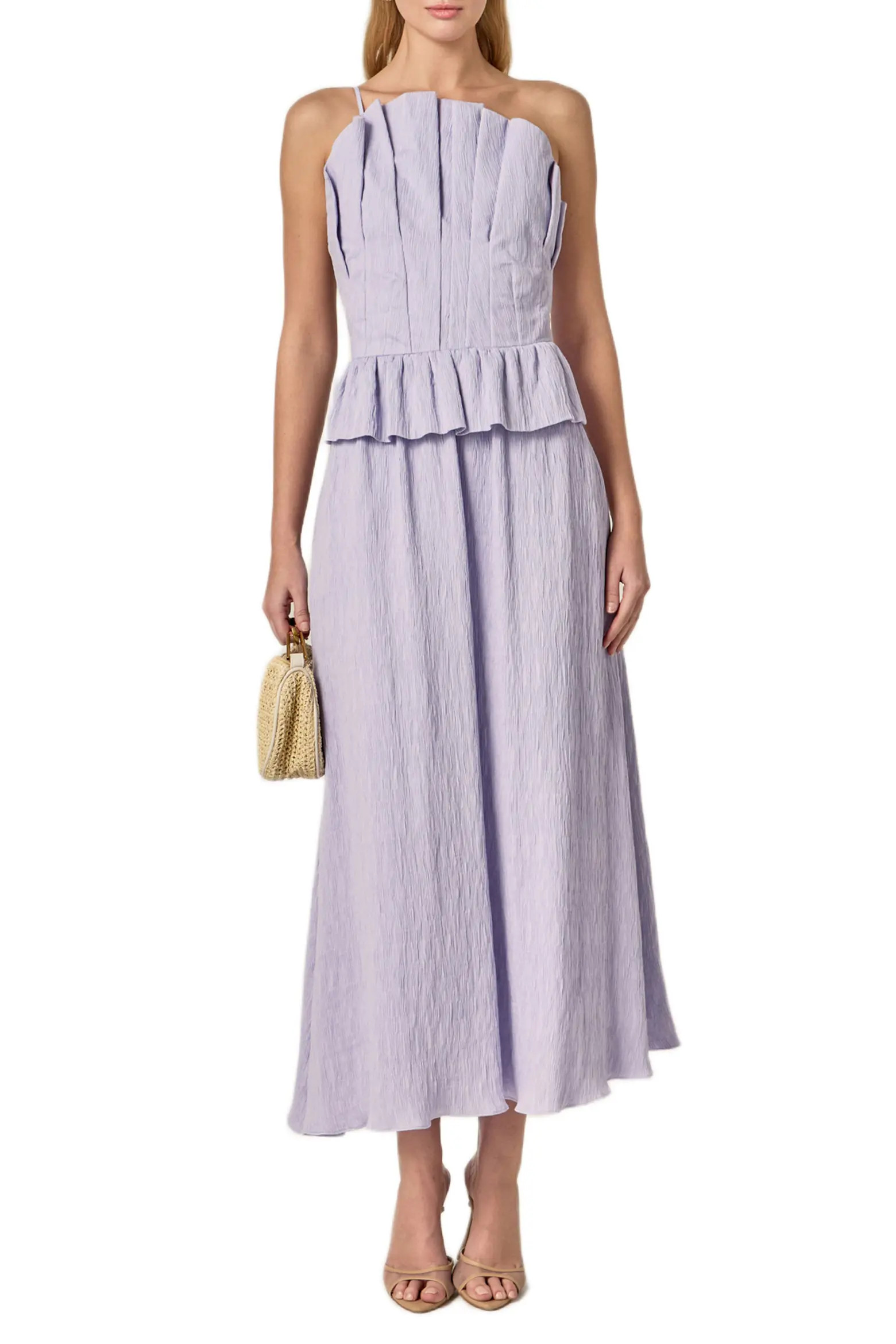 English Factory Pleated Ruffle Strapless Maxi Dress (Women) | Nordstrom | Nordstrom