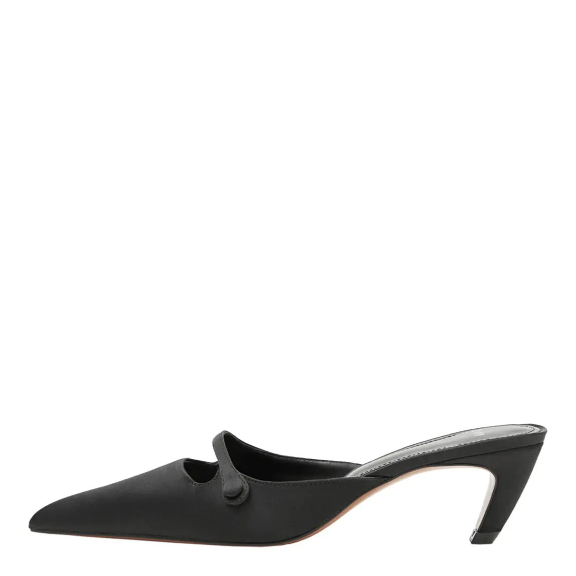 Black Satin kitten-heel shoes | BrandAlley