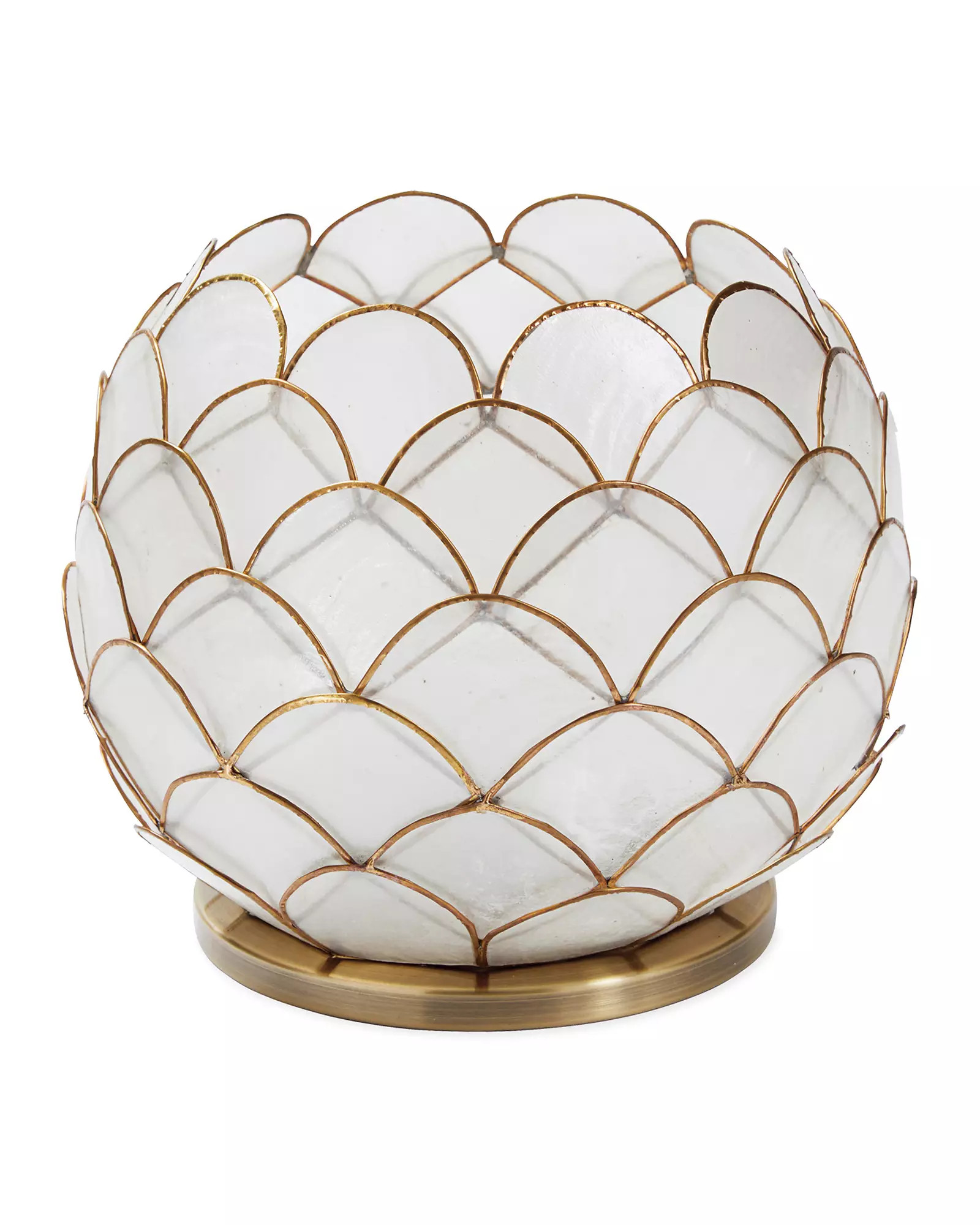 Scalloped Capiz Hurricane - Round | Serena and Lily