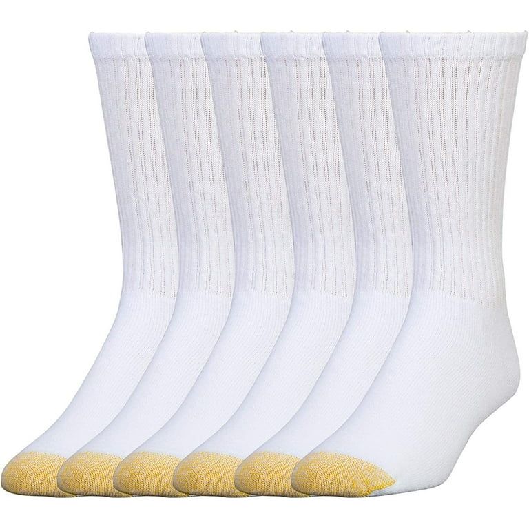 Gold Toe Men's Socks Crew Athletic 6-Pack Breathable Soft Cotton Blend Slightly Irregular White 1... | Walmart (US)