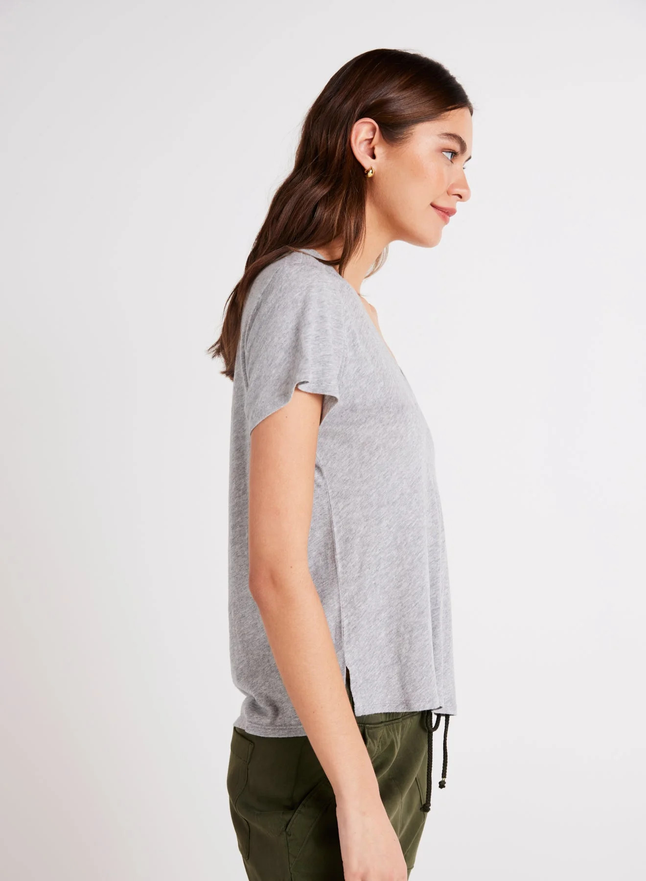 SIDE SLIT V-NECK TEE HASH - Bella Dahl | Bella Dahl