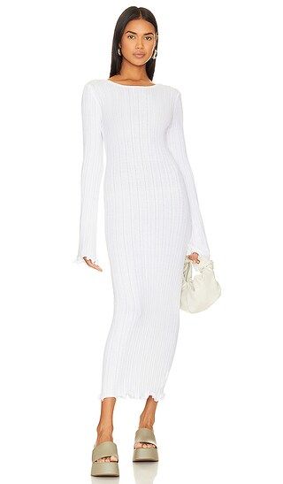 Baha Long Sleeve Maxi Dress in White | Revolve Clothing (Global)