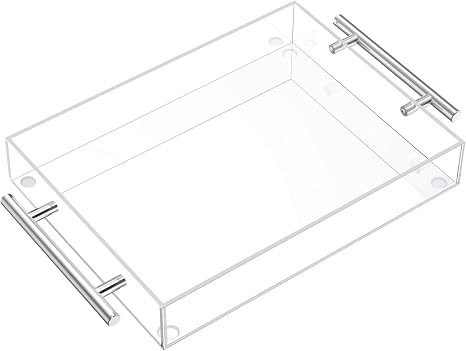 Richboom Clear Acrylic Serving Tray 16"x12" - Coffee Table Living Room Kitchen Decorative Tray wi... | Amazon (US)