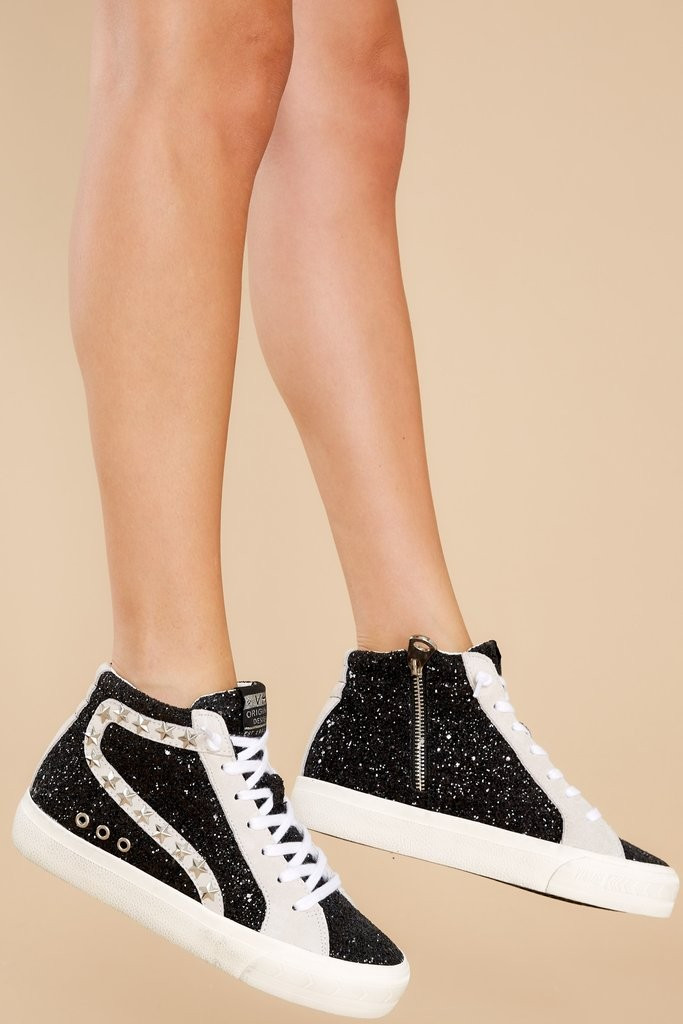 Dormy Black Sparkle High Top Sneakers | Red Dress 