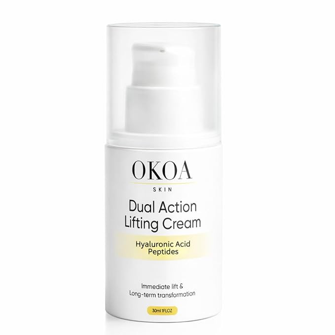OKOA SKIN Dual Action Lifting Cream, Instant Firming with Peptides & Hyaluronic Acid, Hydrating S... | Amazon (US)
