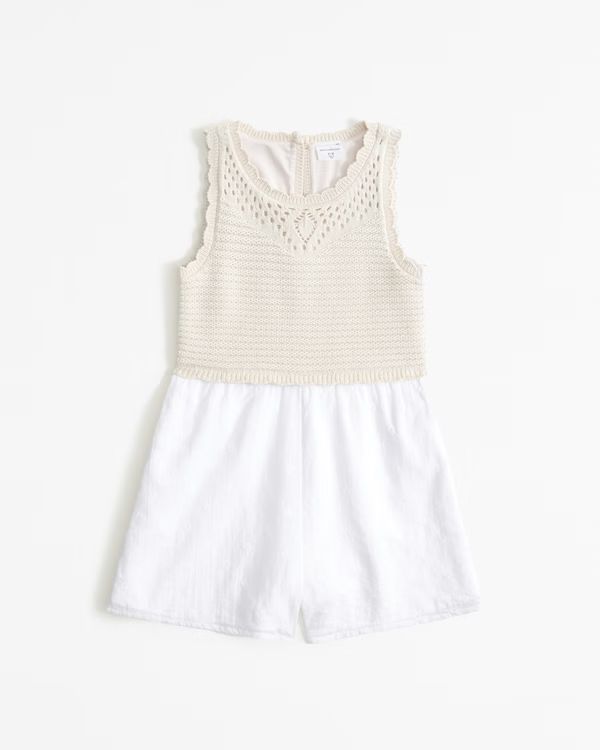 girls crochet-style romper | girls dresses & rompers | Abercrombie.com | Abercrombie & Fitch (US)