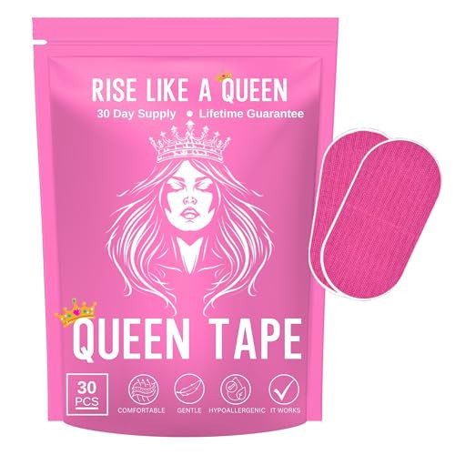 Queen Tape (30 Strips) - Hypoallergenic & Skin-Friendly, Easy Removal Tape, Lifts Away Cleanly, Latex Free - No Irritation, Athlethic, Sports, Blister Tape, Comfortable | Amazon (US)
