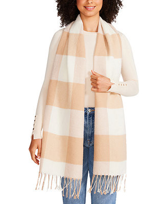 Buffalo Check Blanket Scarf with Fringe Detail | Macys (US)