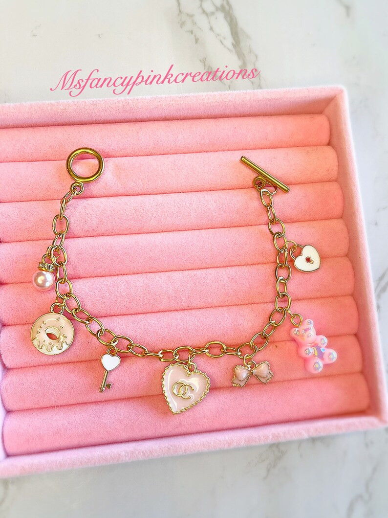 Fashion Inspired 18k Gold Plated Charm Bracelet | Etsy | Etsy (US)