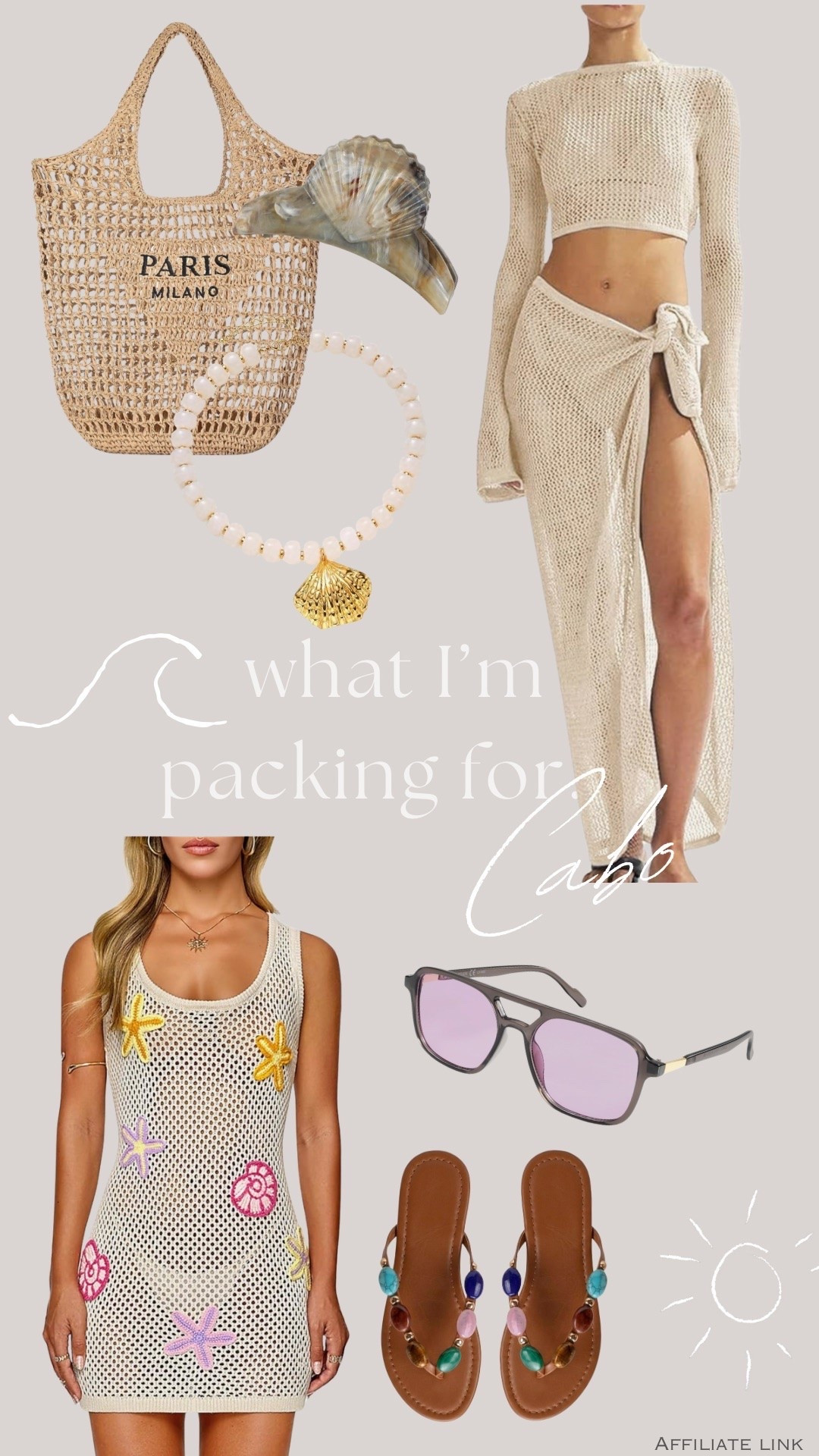 What I’m packing for Cabo! 💜🐚





#womenssunglasses #swimcoverup #matchingset #coverup #beachoutfit #crochetdress #shellnecklace #beachbag #resortstyle #vacay #summervacation #cabo

#LTKTravel #LTKSwim #LTKootd