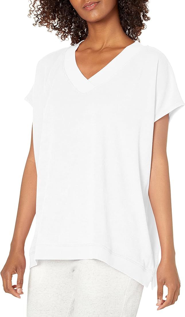HUE Women's Relaxed Fit Terry V-Neck Sleep Tee | Amazon (US)