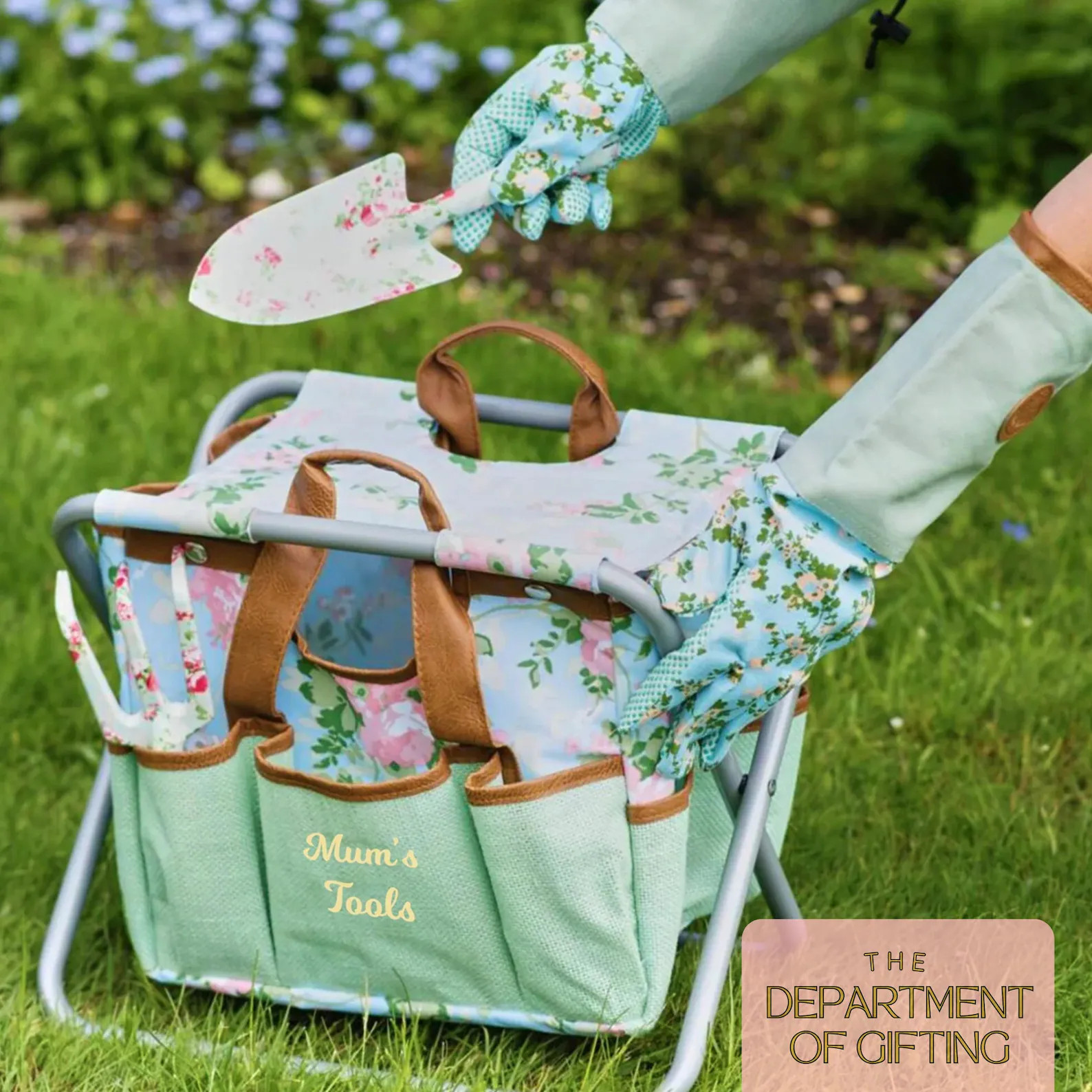 Personalized Floral Garden Tool Stool: Folding Garden Storage | Etsy (US)