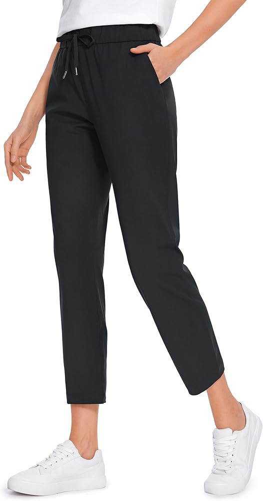 CRZ YOGA Womens High Waisted 4-Way Stretch Golf Capris 25" Short - Work Pants Athletic Lounge Wor... | Amazon (US)