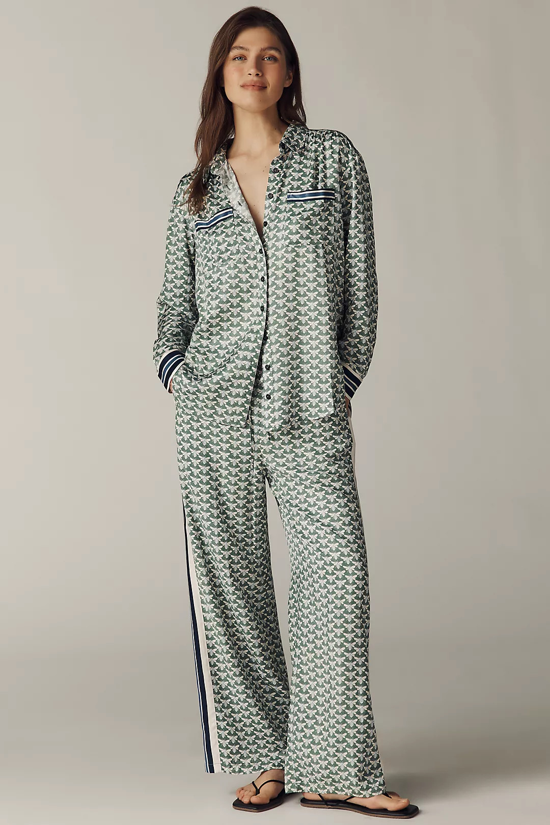 Maeve Silky Shirt Blouse | Anthropologie (US)