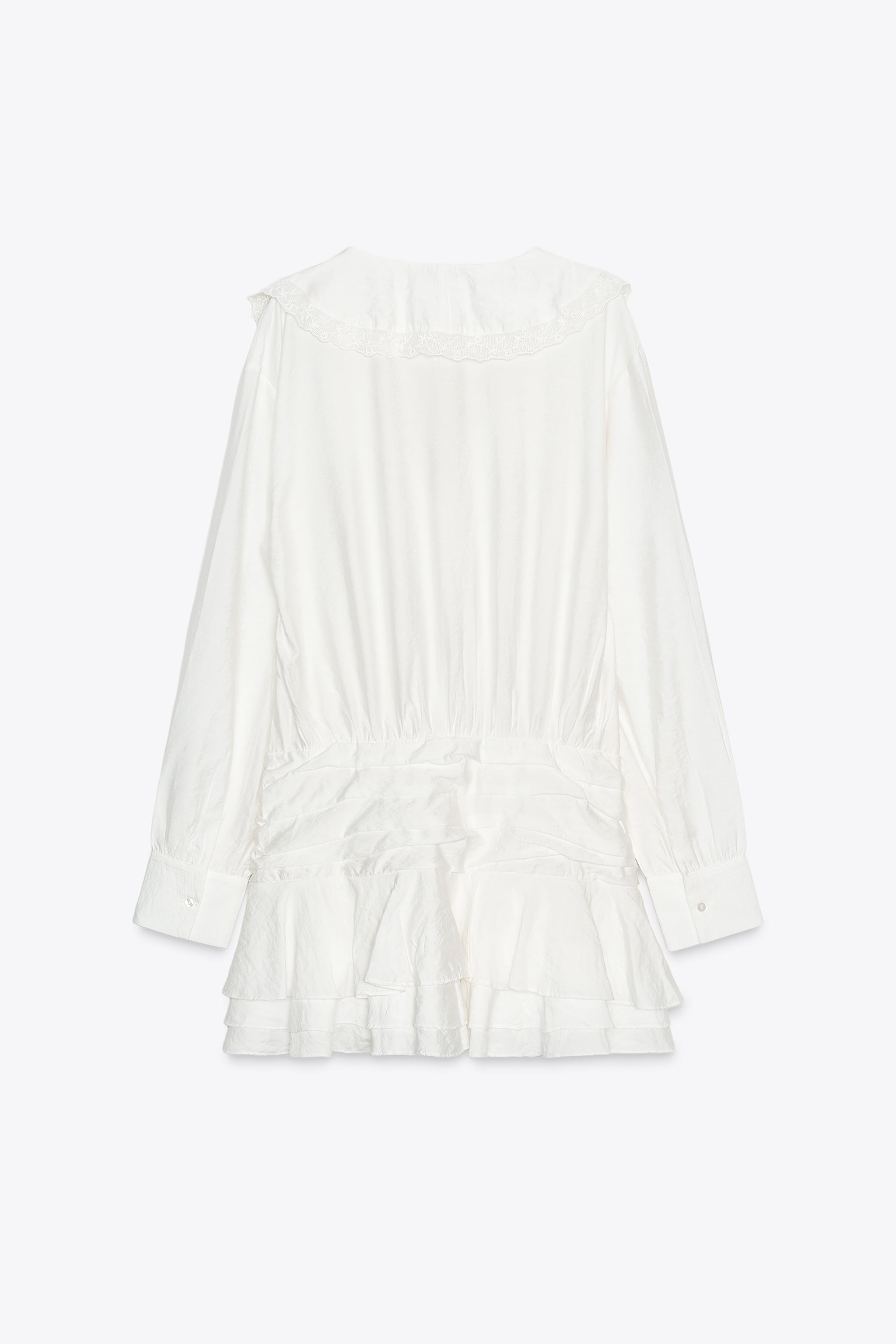 RUFFLED EMBROIDERED SHORT DRESS | Zara US