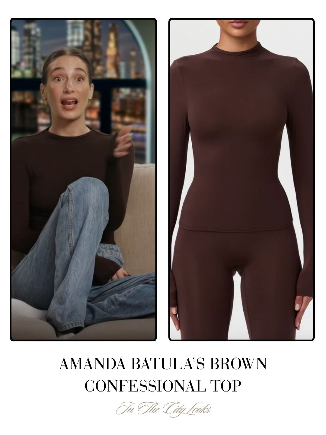 Amanda Batula’s Brown Confessional Top